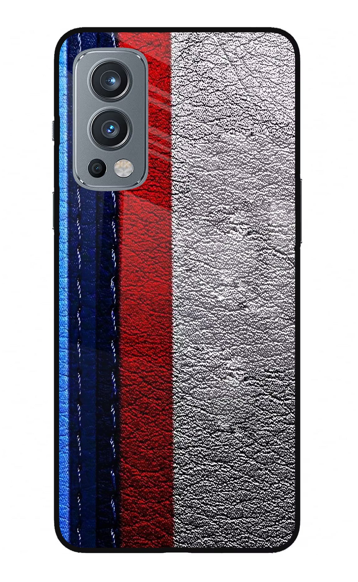 BMW Stripes OnePlus Nord 2 5G Glass Case Back Cover by Casekaro