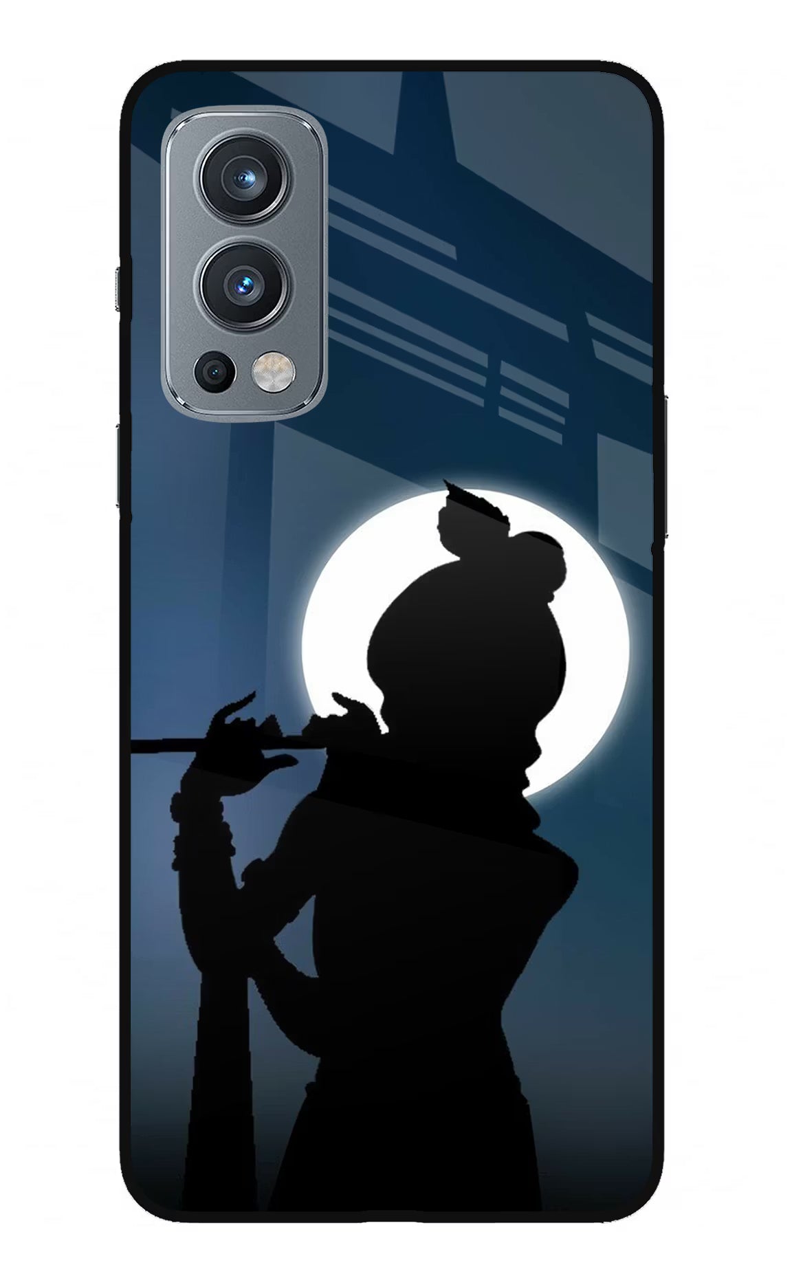 Shri Krishna Silhouette OnePlus Nord 2 5G Glass Case Back Cover by Casekaro