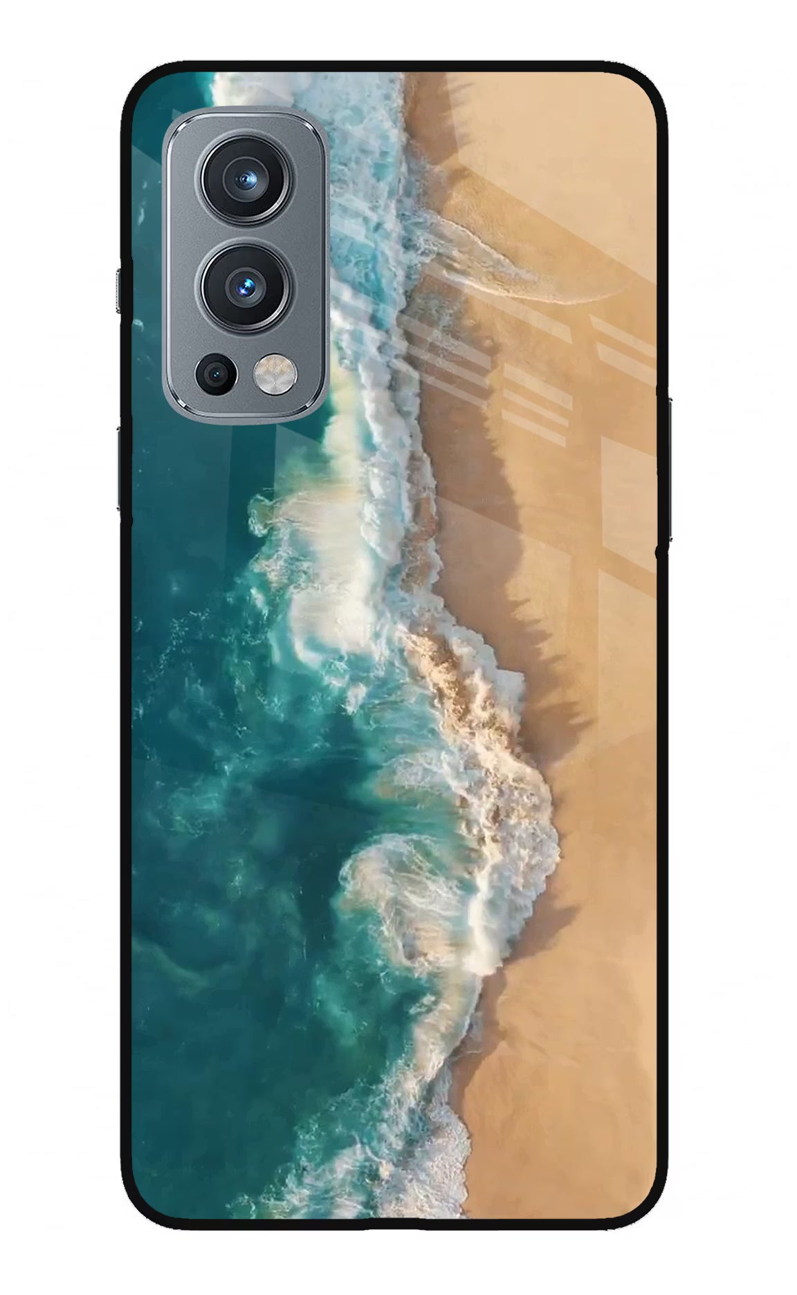 Ocean Beach OnePlus Nord 2 5G Glass Case Back Cover by Casekaro