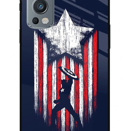 Captain America Marvel Art OnePlus Nord 2 5G Glass Case