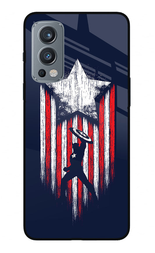 Captain America Marvel Art OnePlus Nord 2 5G Glass Case