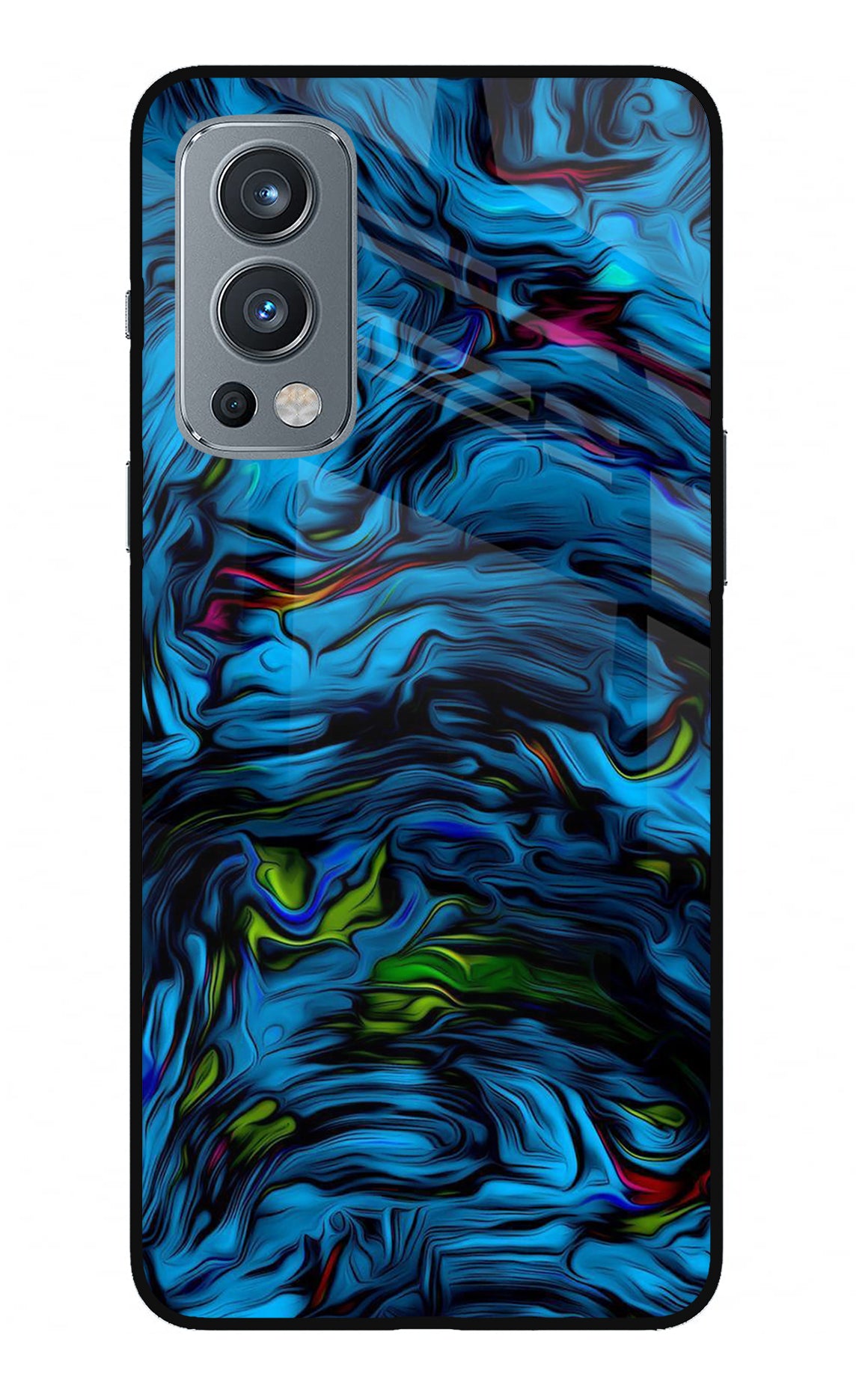 Dark Blue Abstract OnePlus Nord 2 5G Glass Case