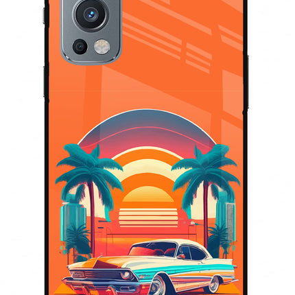 Palm Drive 80s OnePlus Nord 2 5G Glass Case
