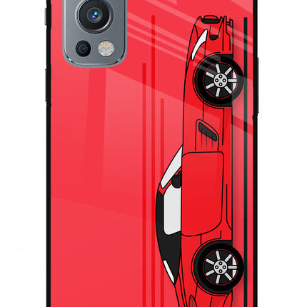 Red Velocity OnePlus Nord 2 5G Glass Case