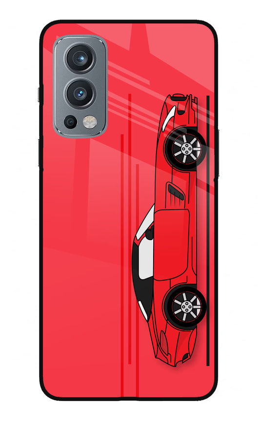 Red Velocity OnePlus Nord 2 5G Glass Case
