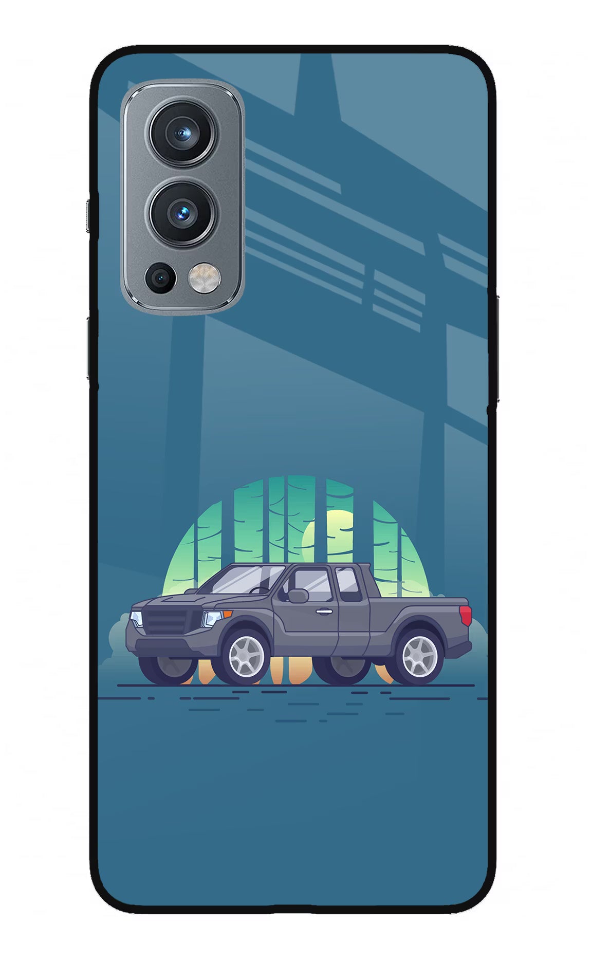 Retro Garage Vibe OnePlus Nord 2 5G Glass Case Back Cover by Casekaro
