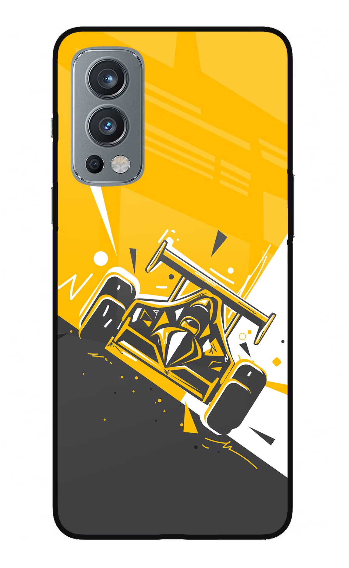 Track King OnePlus Nord 2 5G Glass Case Back Cover by Casekaro