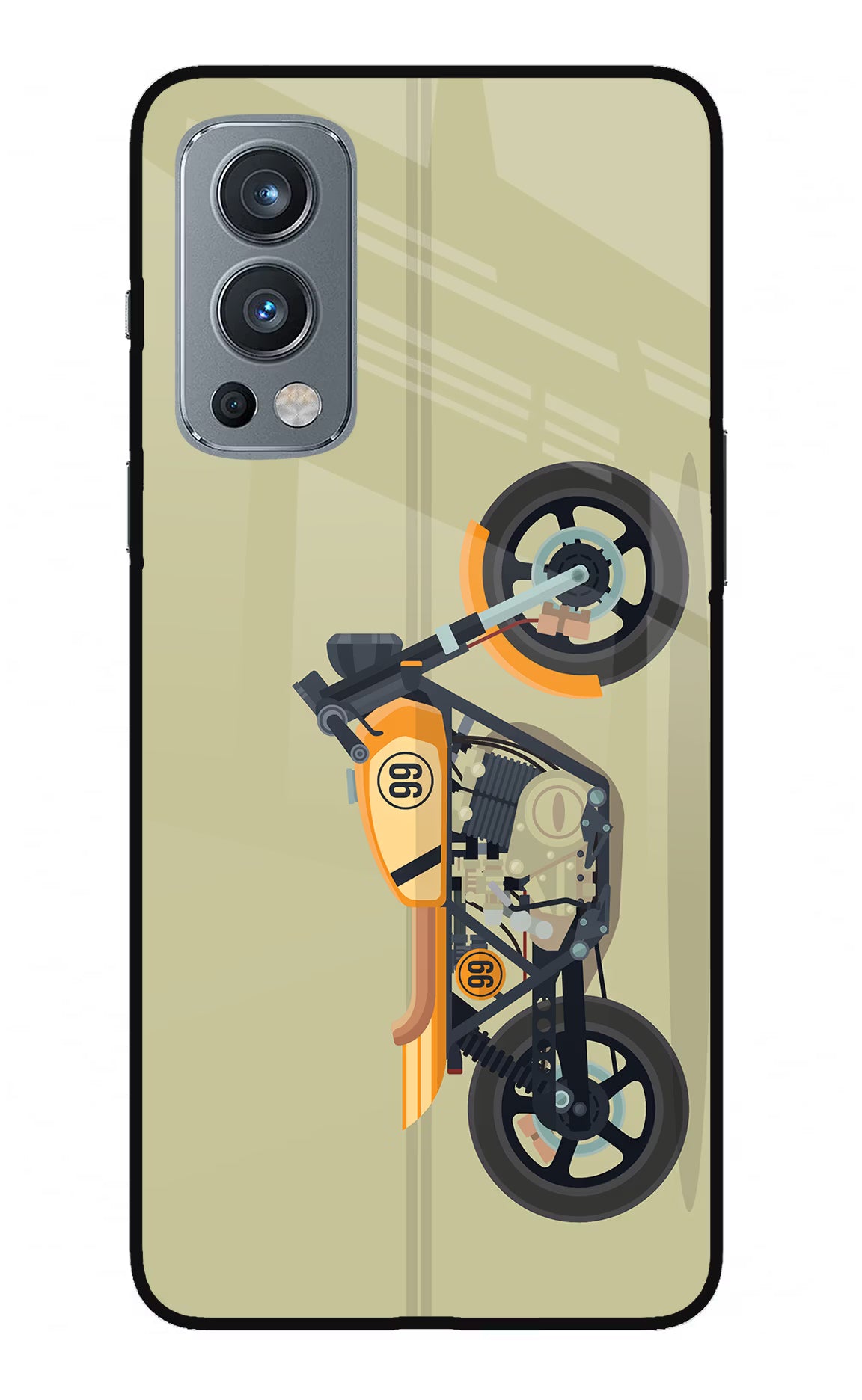 Vertical Speedster OnePlus Nord 2 5G Glass Case Back Cover by Casekaro