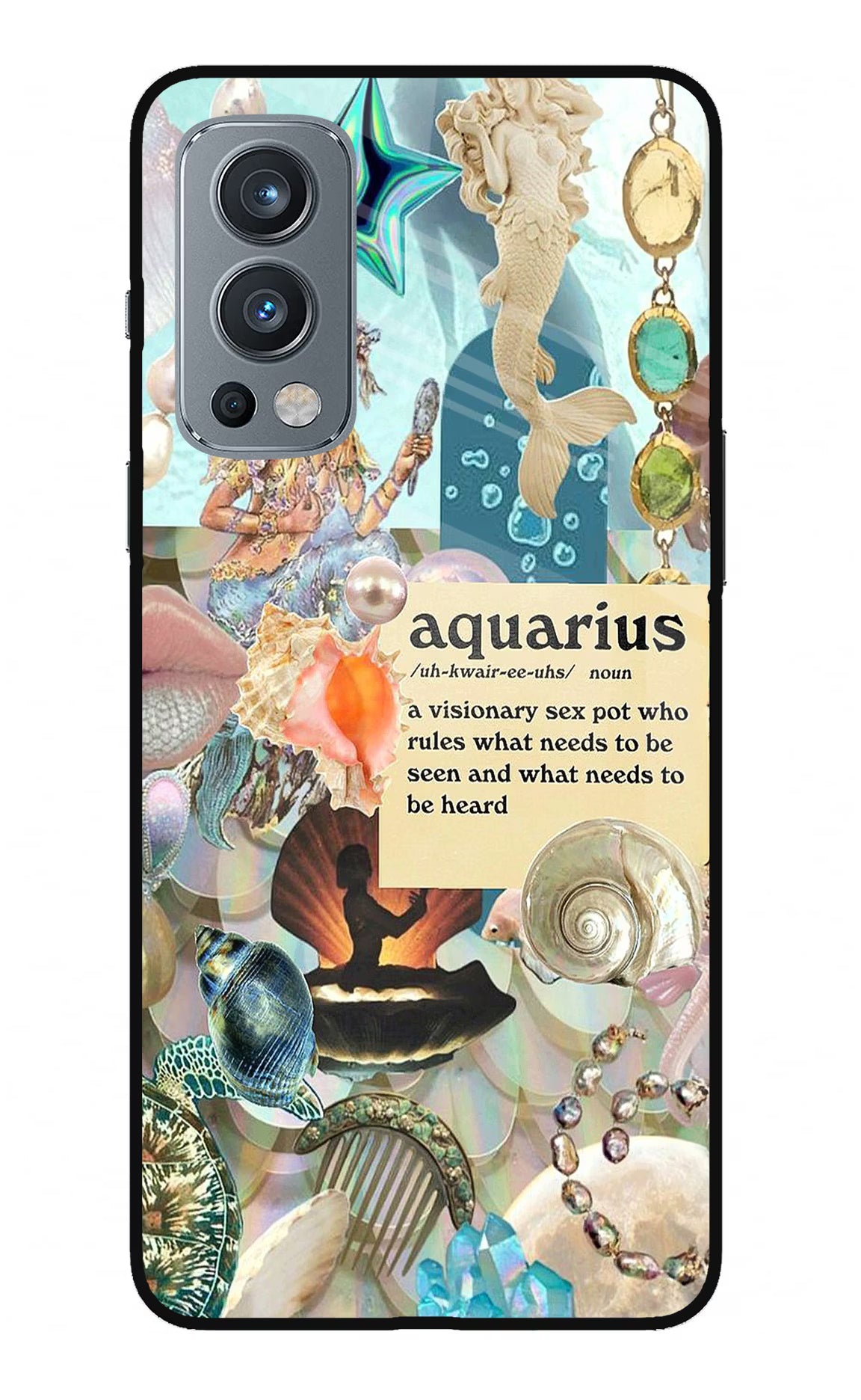 Aquarius Zodiac OnePlus Nord 2 5G Glass Case Back Cover by Casekaro