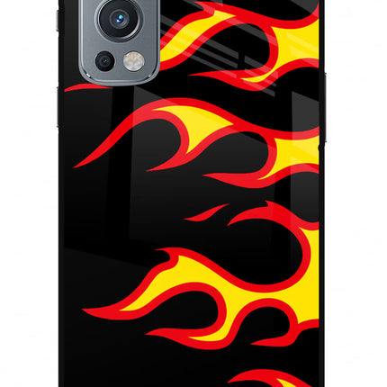 Side Sweep Flames OnePlus Nord 2 5G Glass Case