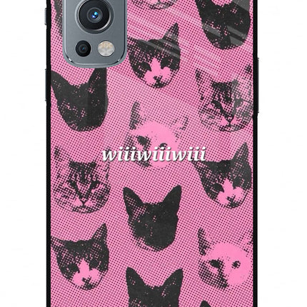Pink Cats OnePlus Nord 2 5G Glass Case