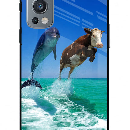 Dolphin vs Cow OnePlus Nord 2 5G Glass Case