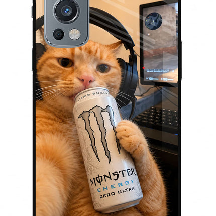 Gamer Cat Energy OnePlus Nord 2 5G Glass Case