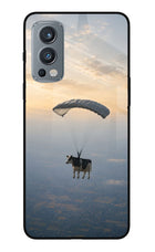 Skydiving Cow OnePlus Nord 2 5G Glass Case
