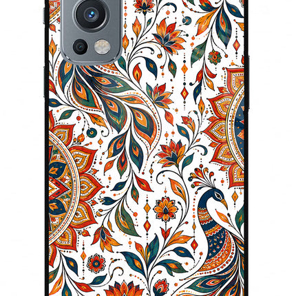 White Mayura OnePlus Nord 2 5G Glass Case