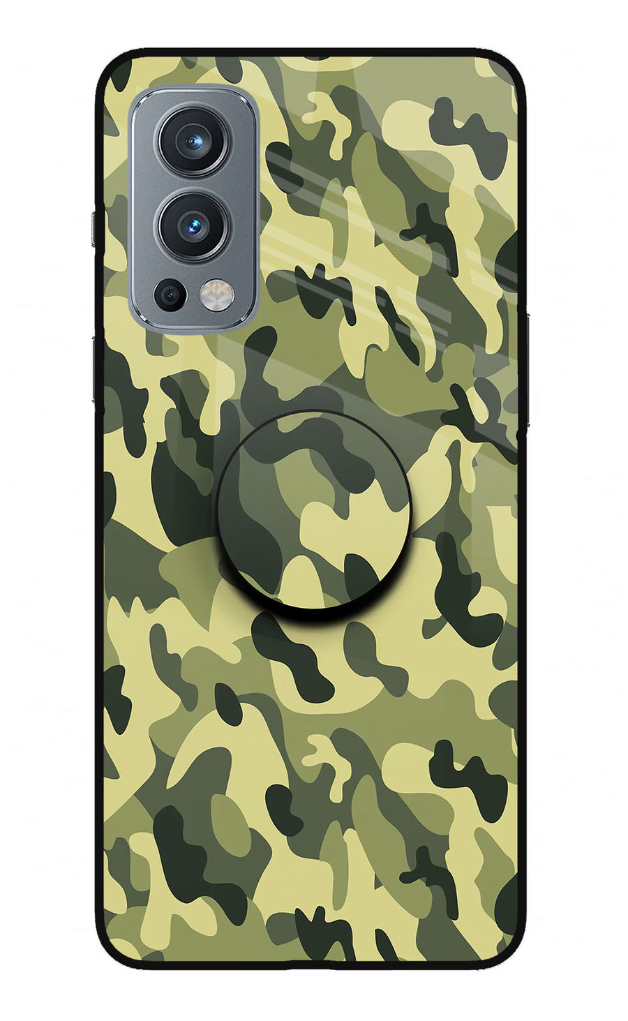 Camouflage OnePlus Nord 2 5G Pop Case, Glass case