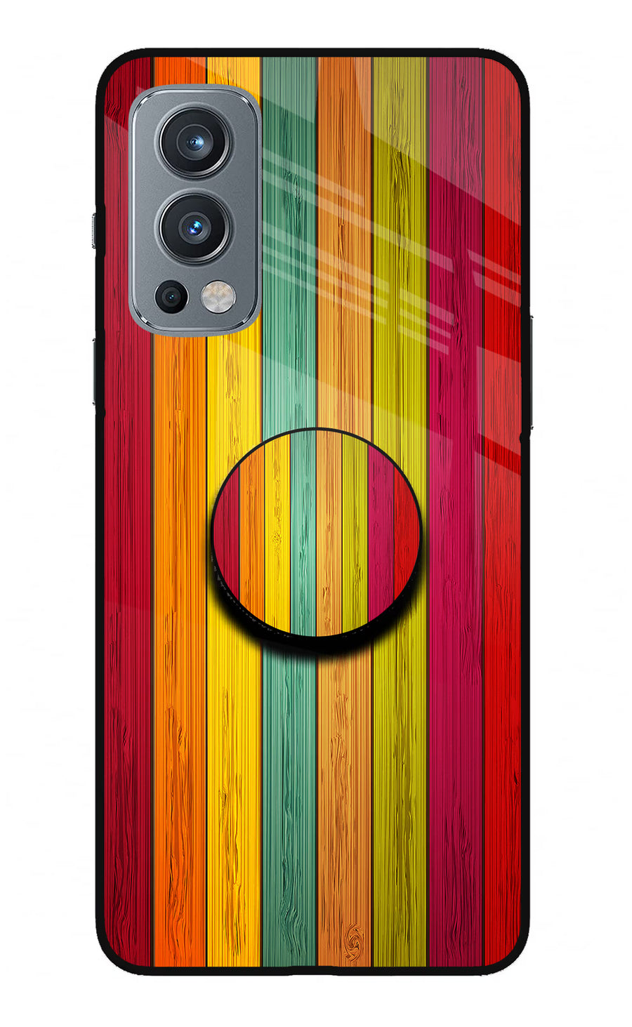 Multicolor Wooden OnePlus Nord 2 5G Pop Case, Glass case