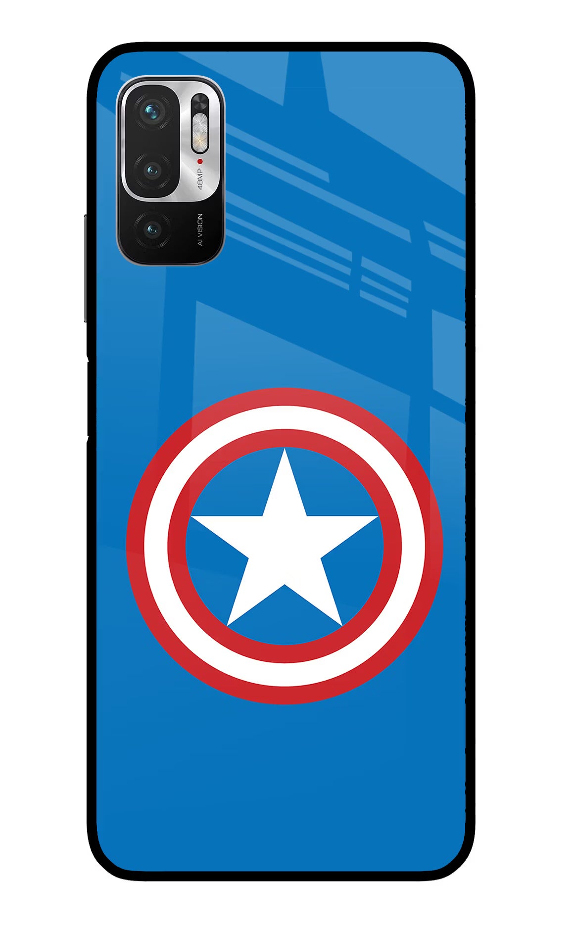 Captain America Logo Redmi Note 10T 5G Glass Case
