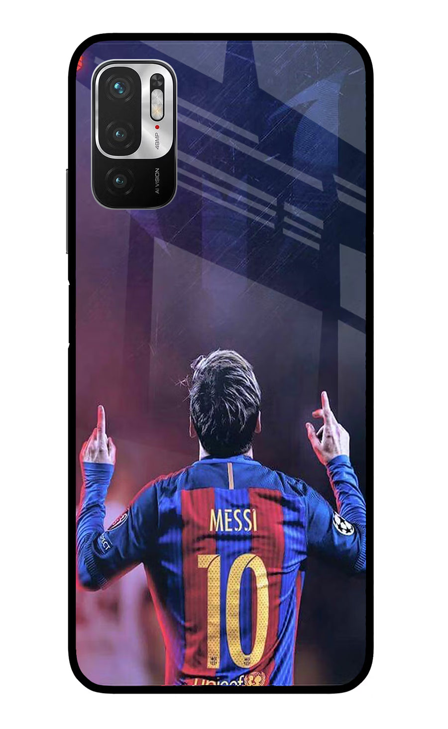 Messi Redmi Note 10T 5G Back Cover, Glass case