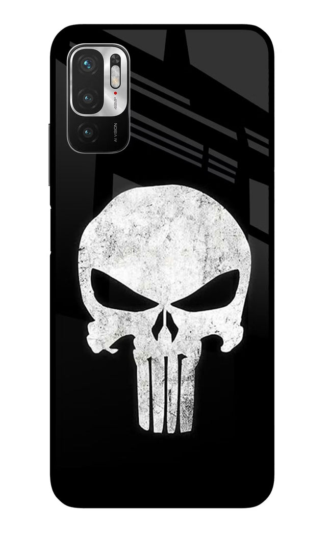 Punisher Skull Redmi Note 10T 5G Glass Case Back Cover by Casekaro