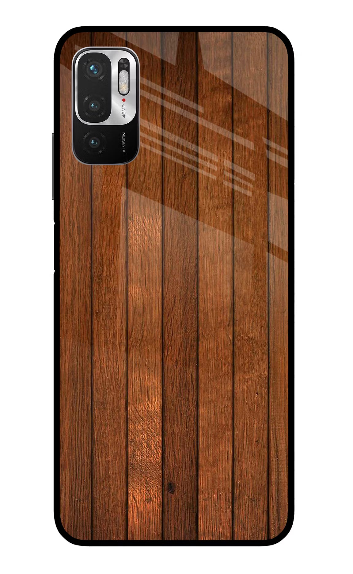 Wooden Artwork Bands Redmi Note 10T 5G Glass Case