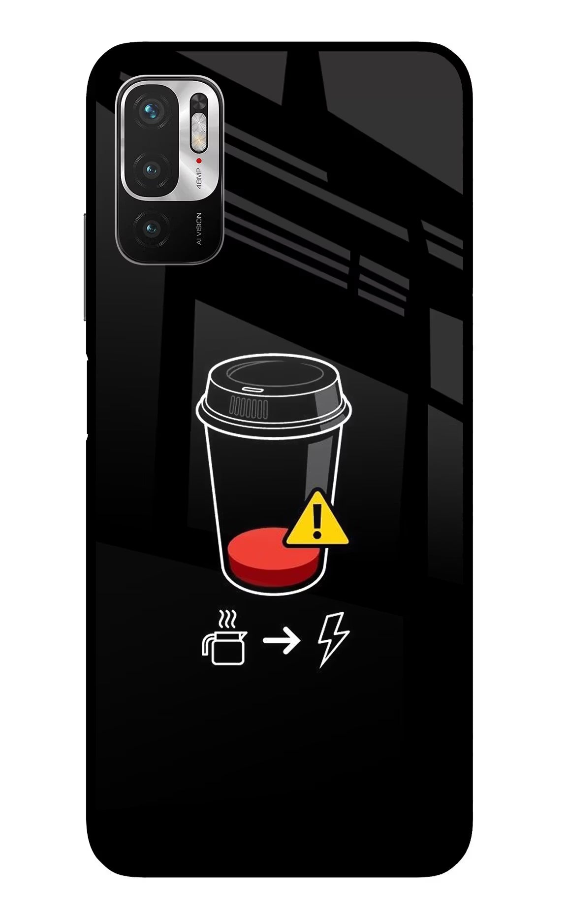 Coffee Redmi Note 10T 5G Glass Case Back Cover by Casekaro