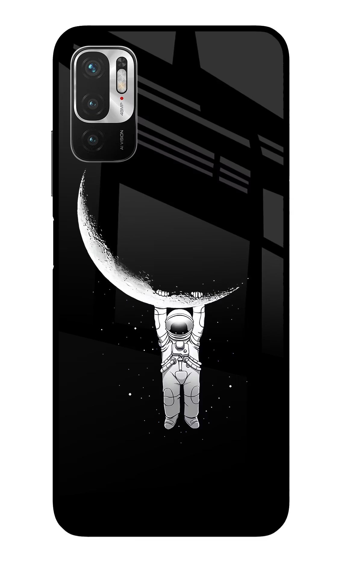 Moon Space Redmi Note 10T 5G Glass Case Back Cover by Casekaro