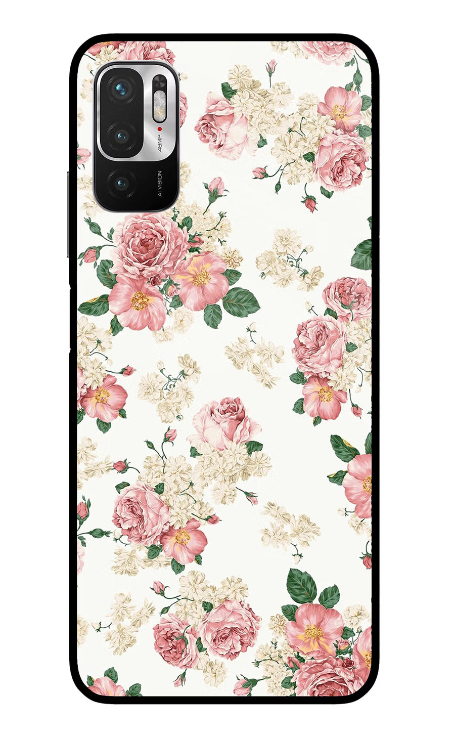 Flowers Redmi Note 10T 5G Back Cover, Glass case