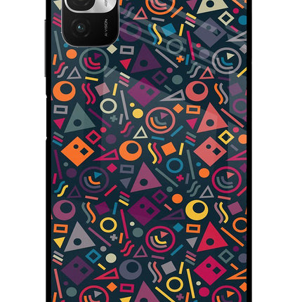 Geometric Abstract Redmi Note 10T 5G Glass Case Back Cover by Casekaro