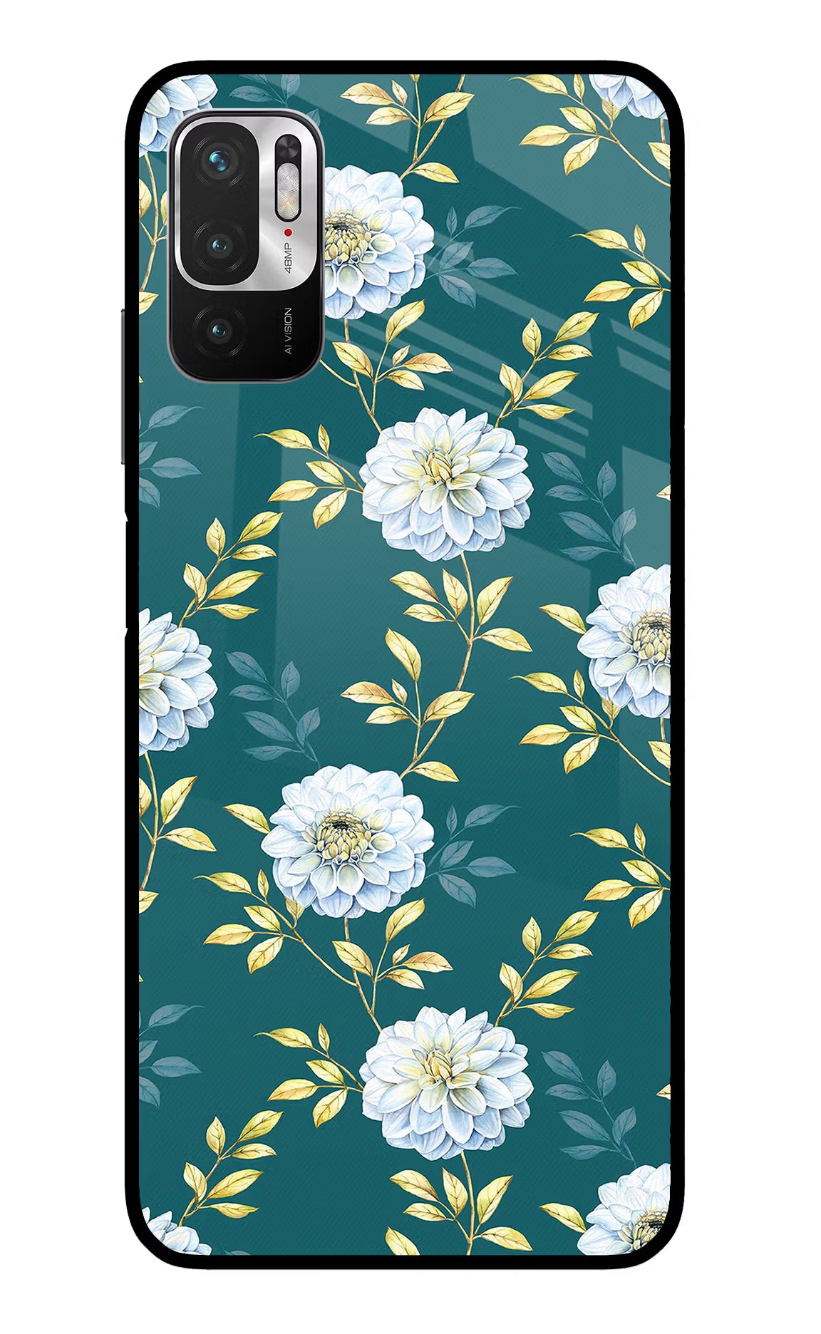 Flowers Redmi Note 10T 5G Glass Case