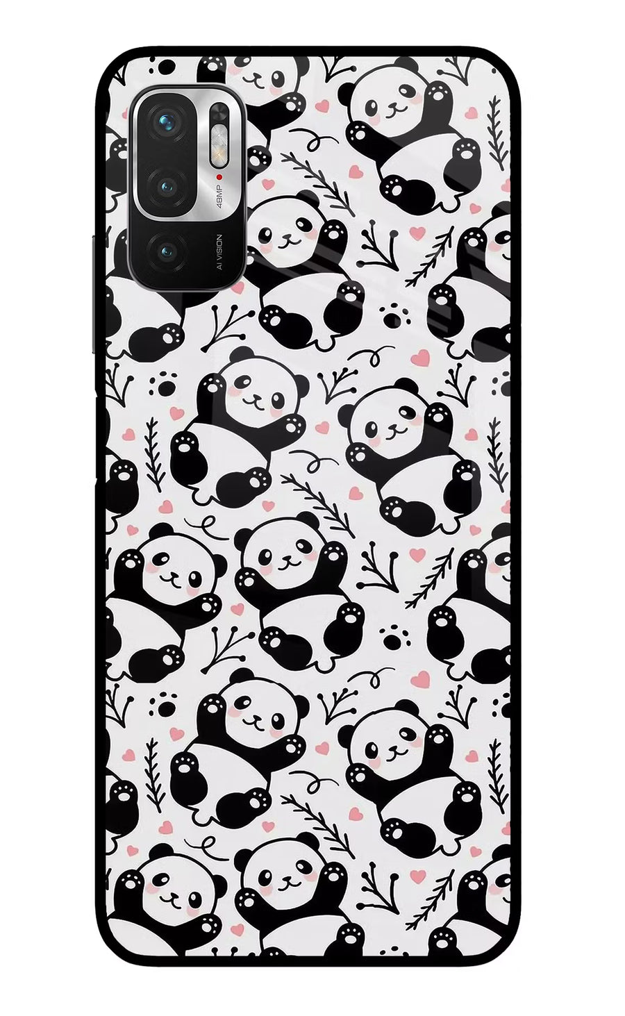 Cute Panda Redmi Note 10T 5G Back Cover, Glass case
