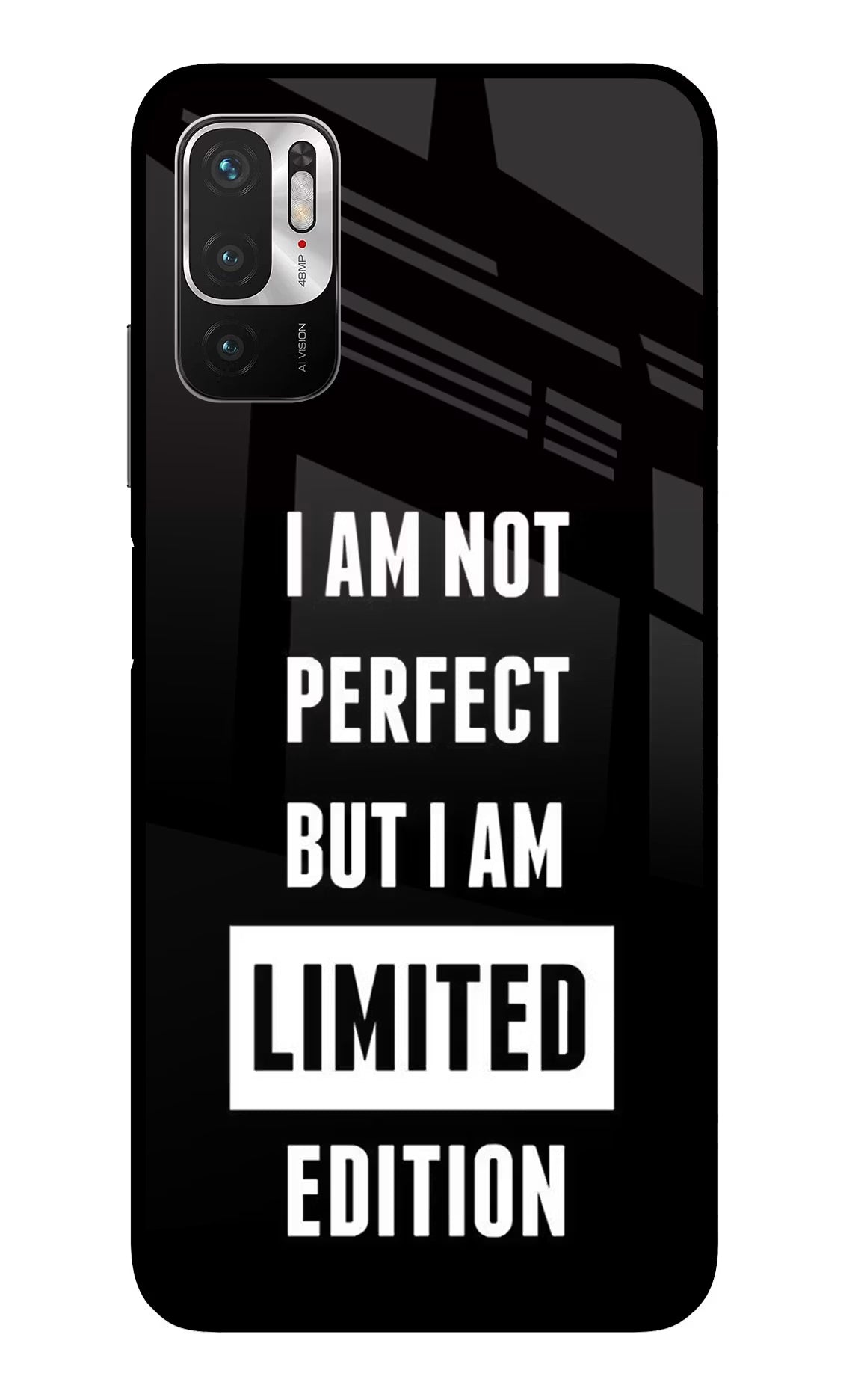 I Am Not Perfect But I Am Limited Edition Redmi Note 10T 5G Glass Case Back Cover by Casekaro