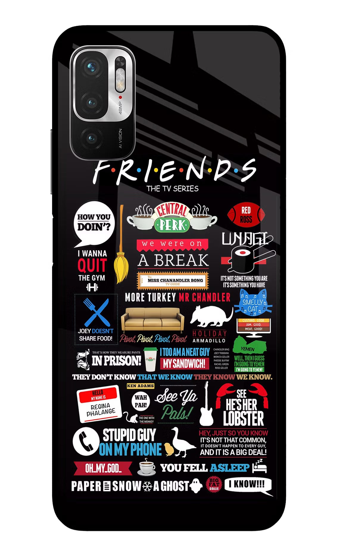 FRIENDS Redmi Note 10T 5G Glass Case