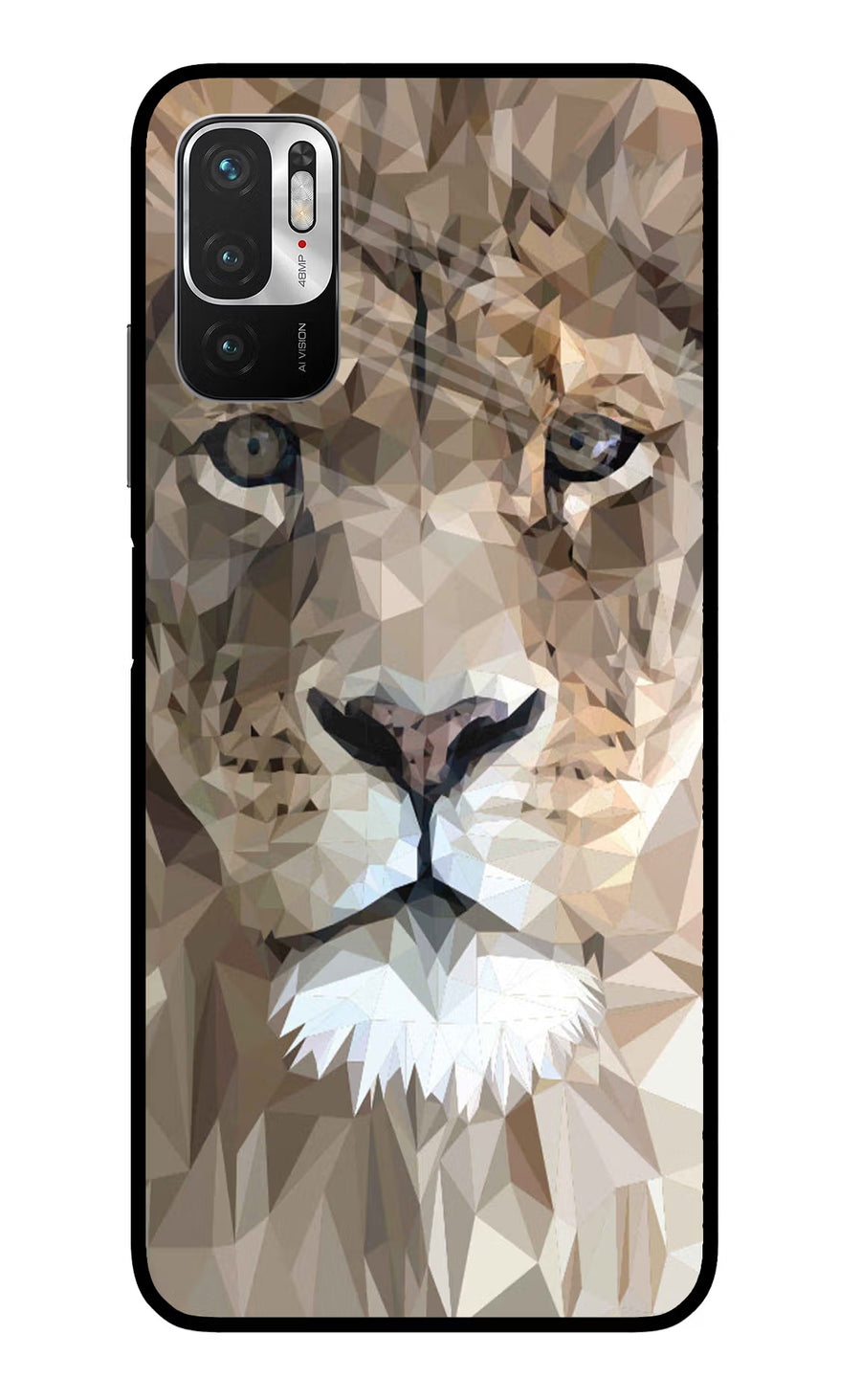 Lion Art Redmi Note 10T 5G Back Cover, Glass case