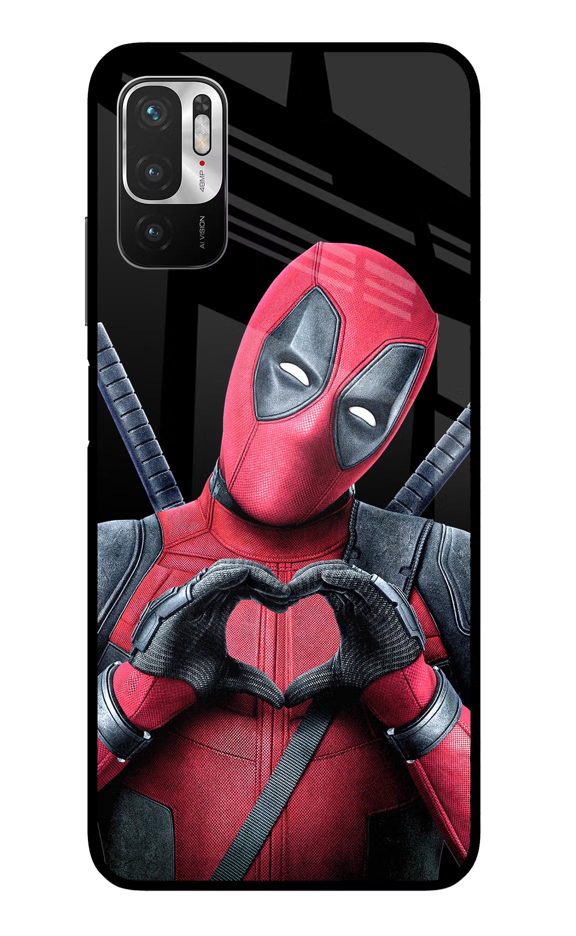 Deadpool Redmi Note 10T 5G Glass Case Back Cover by Casekaro