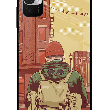 Adventurous Redmi Note 10T 5G Glass Case Back Cover by Casekaro