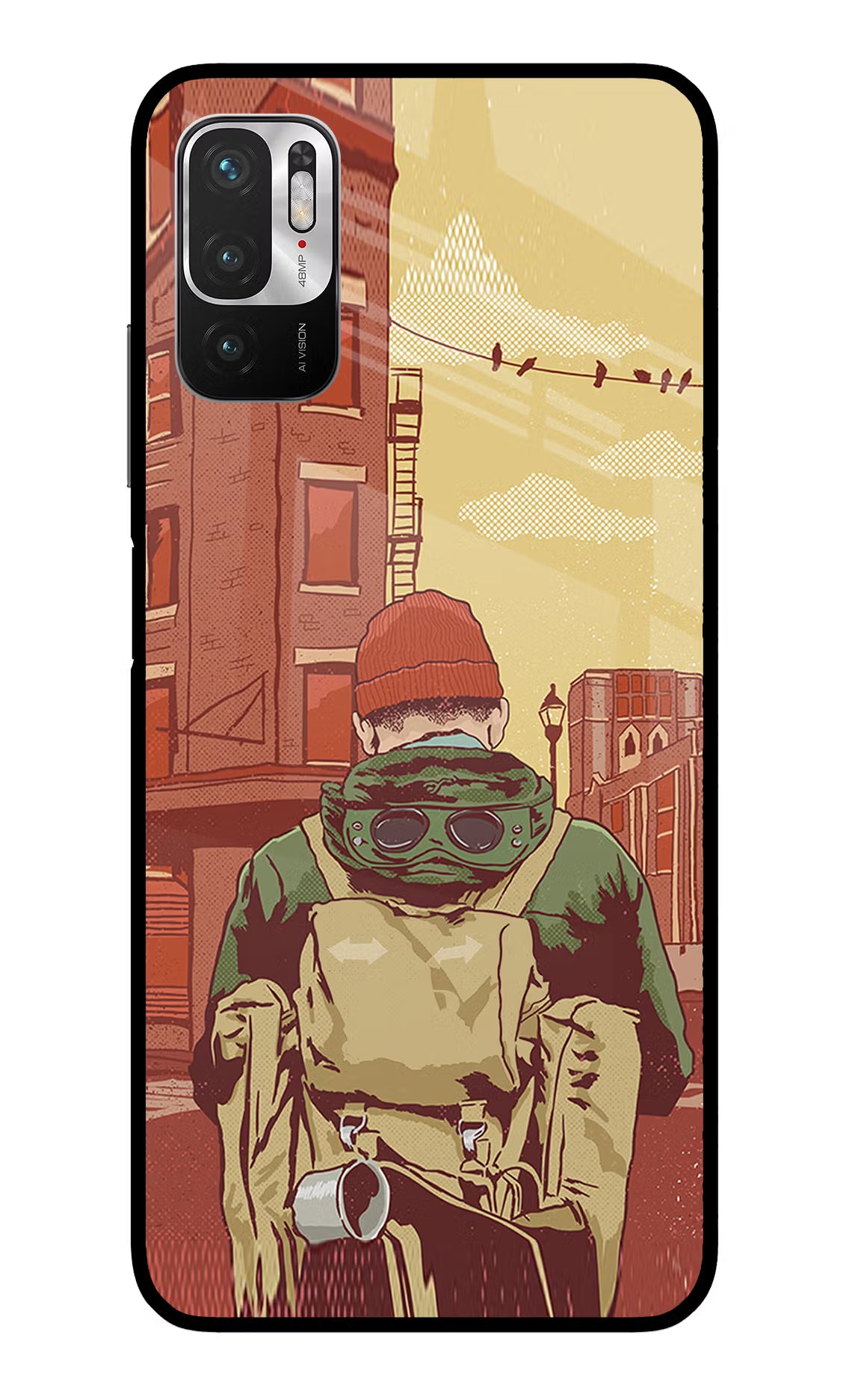 Adventurous Redmi Note 10T 5G Glass Case Back Cover by Casekaro