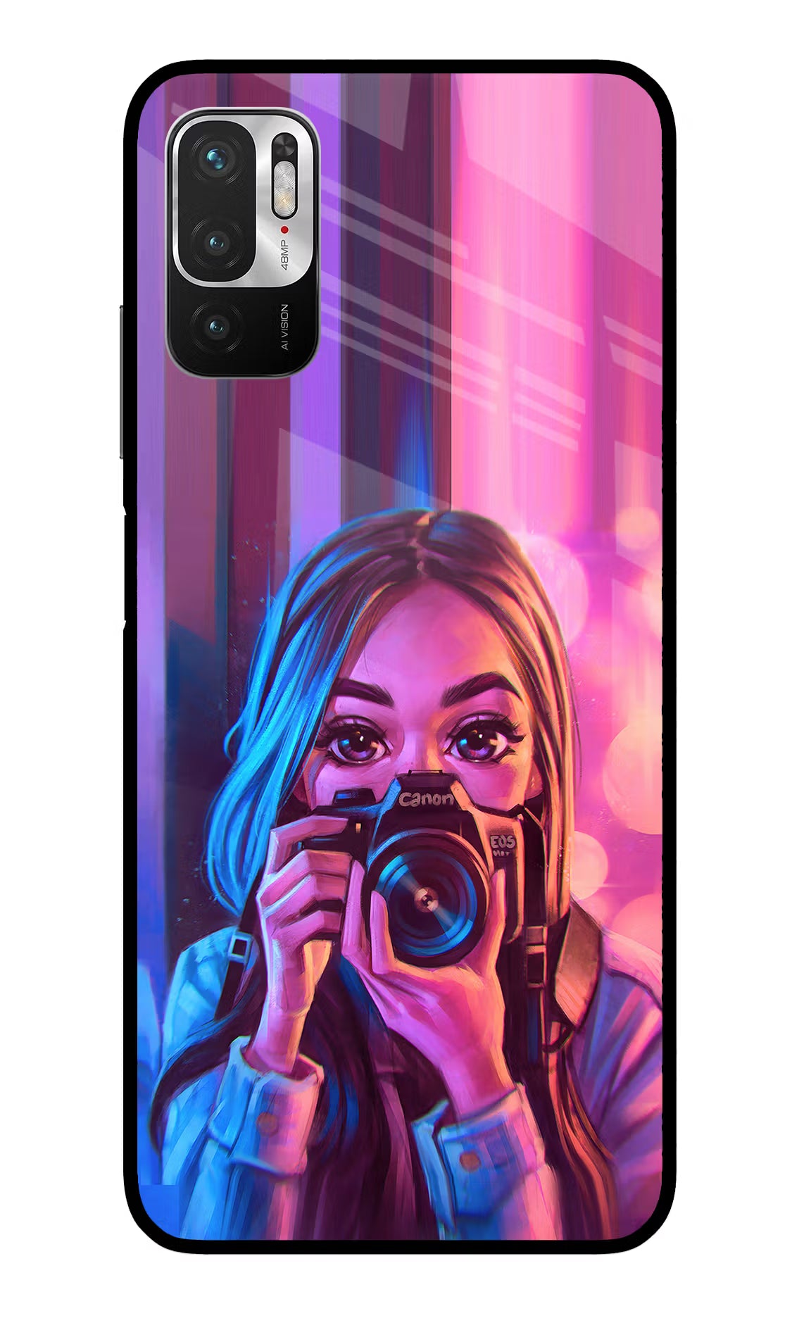 Girl Photographer Redmi Note 10T 5G Glass Case
