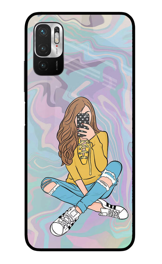 Selfie Girl Redmi Note 10T 5G Glass Case