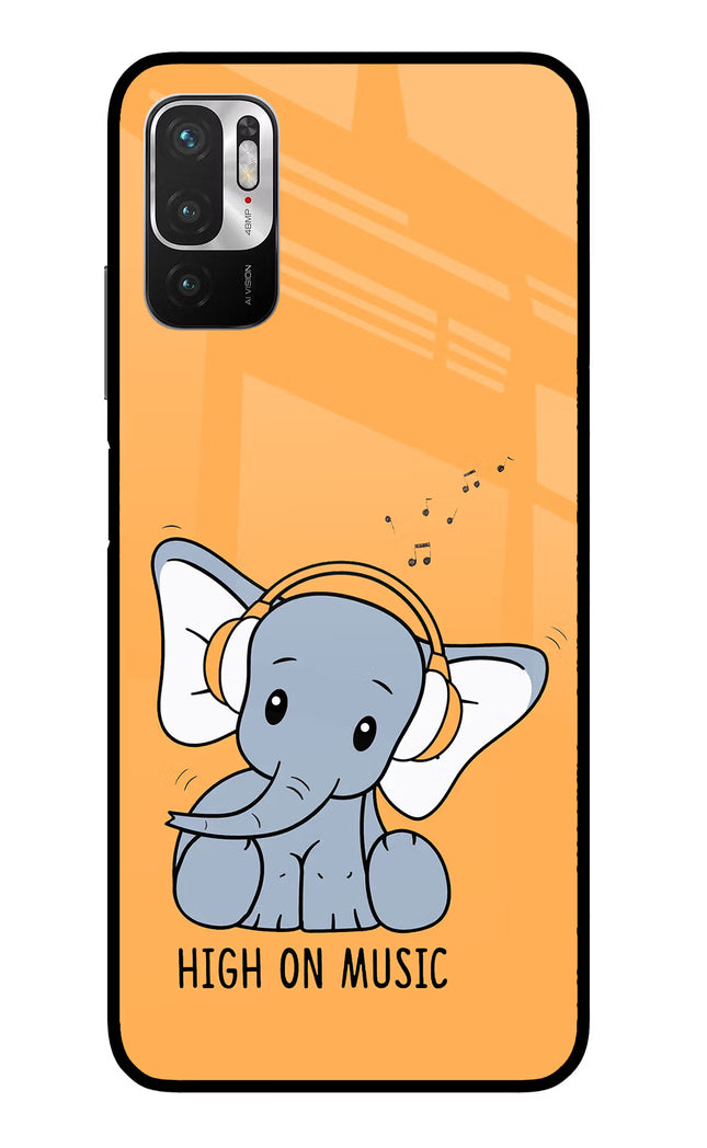 High On Music Redmi Note 10T 5G Glass Case Back Cover by Casekaro