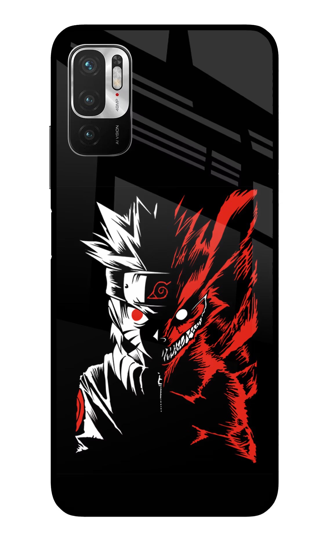 Naruto Two Face Redmi Note 10T 5G Glass Case Back Cover by Casekaro