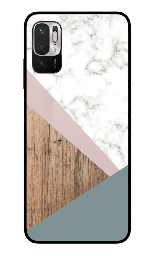 Marble wood Abstract Redmi Note 10T 5G Glass Case