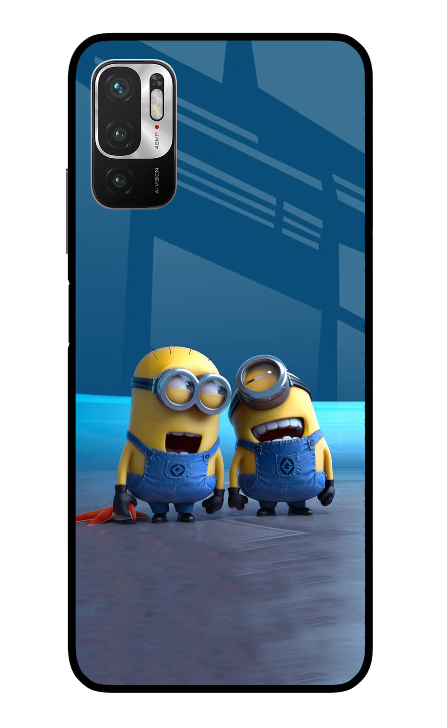 Minion Laughing Redmi Note 10T 5G Back Cover, Glass case