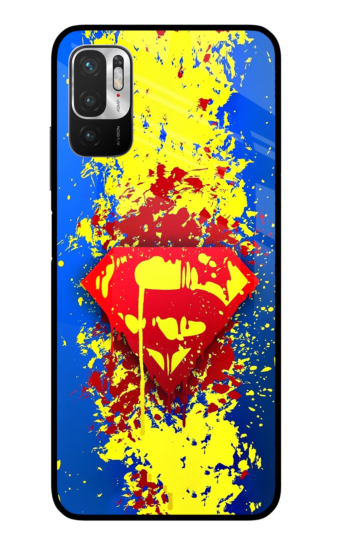 Superman logo Redmi Note 10T 5G Glass Case Back Cover by Casekaro