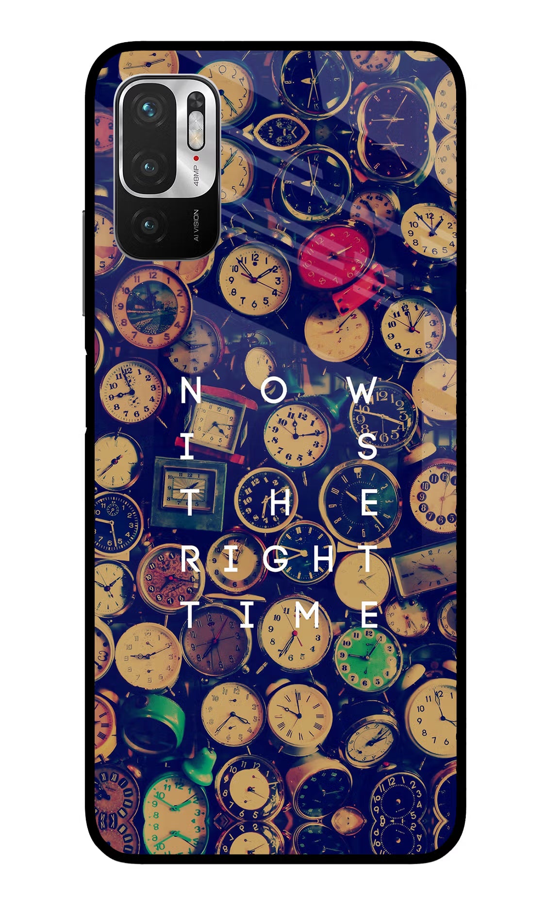Now is the Right Time Quote Redmi Note 10T 5G Glass Case