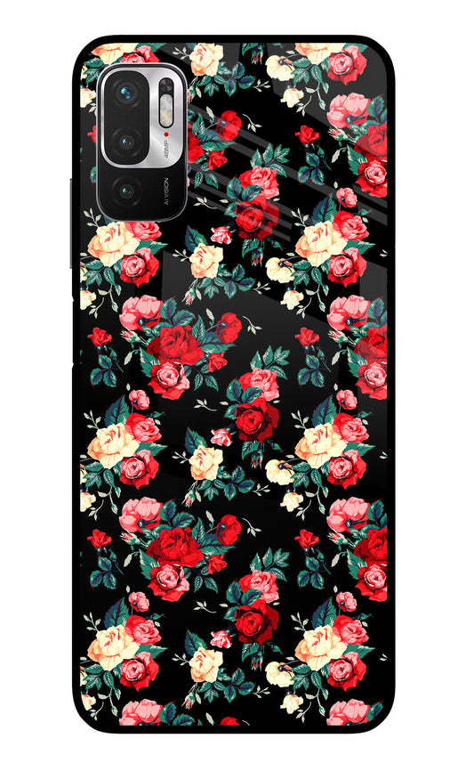 Rose Pattern Redmi Note 10T 5G Glass Case