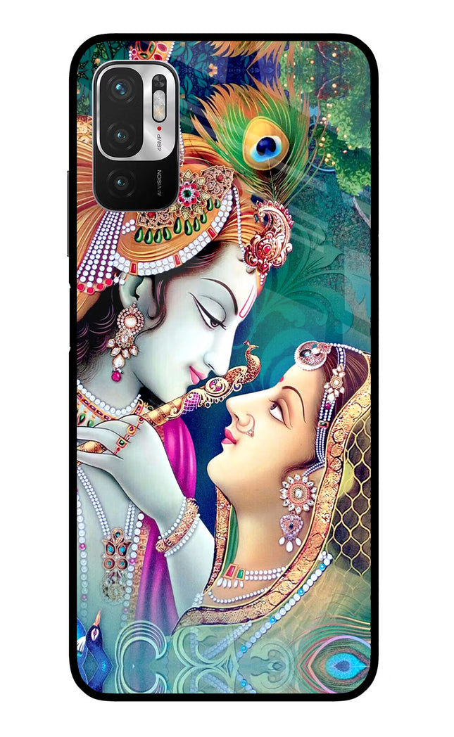Lord Radha Krishna Redmi Note 10T 5G Glass Case Back Cover by Casekaro
