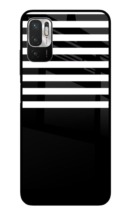 Black and White Print Redmi Note 10T 5G Glass Case