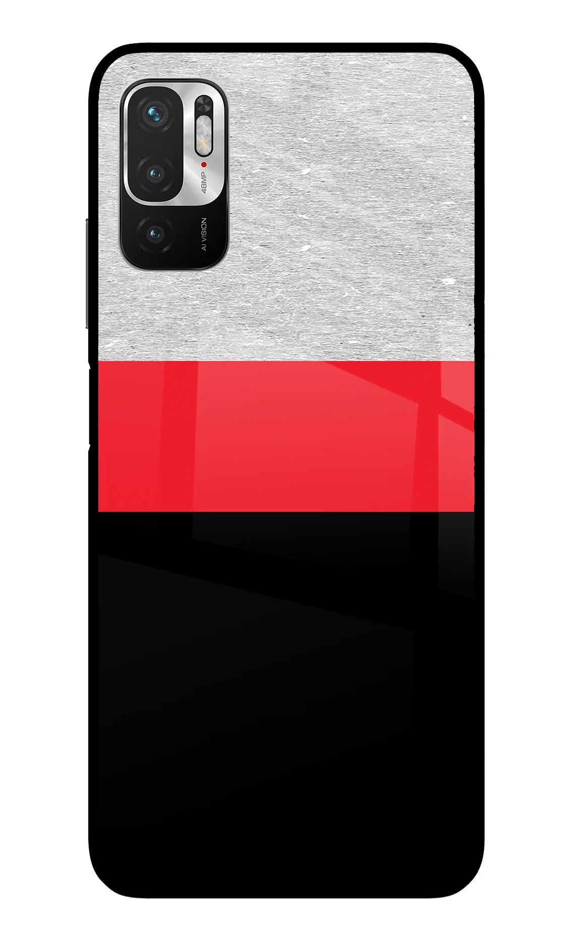 Tri Color Pattern Redmi Note 10T 5G Glass Case Back Cover by Casekaro