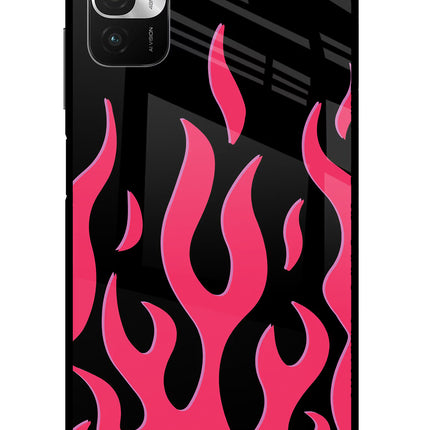 Fire Flames Redmi Note 10T 5G Glass Case Back Cover by Casekaro